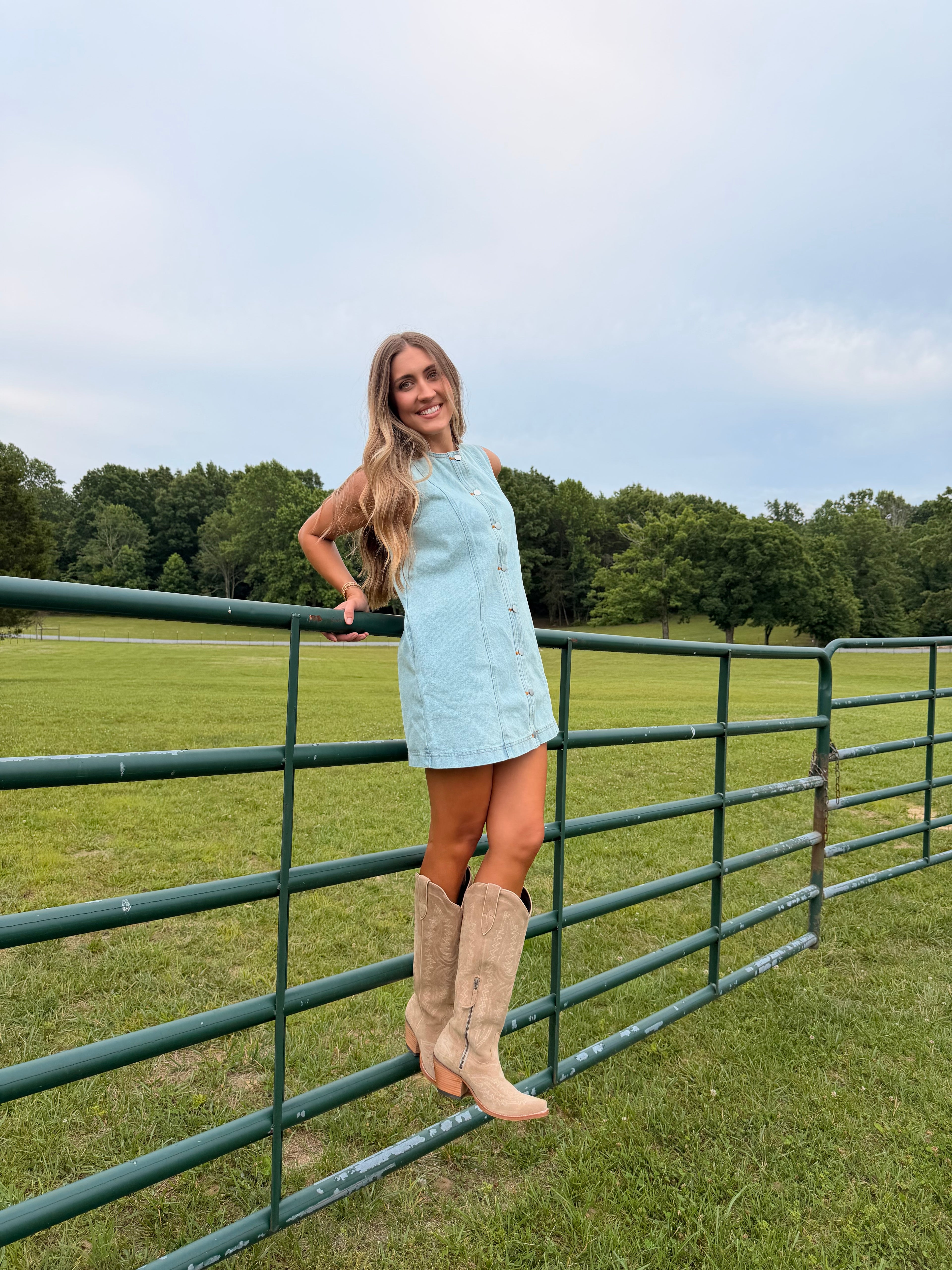 Sleeveless Denim Mini Dress