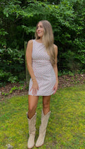 Boat Neck Sleeveless Mini Dress