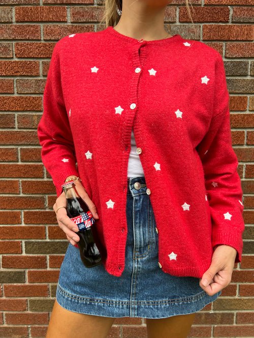 Long Sleeve Star Crew Neck Sweater
