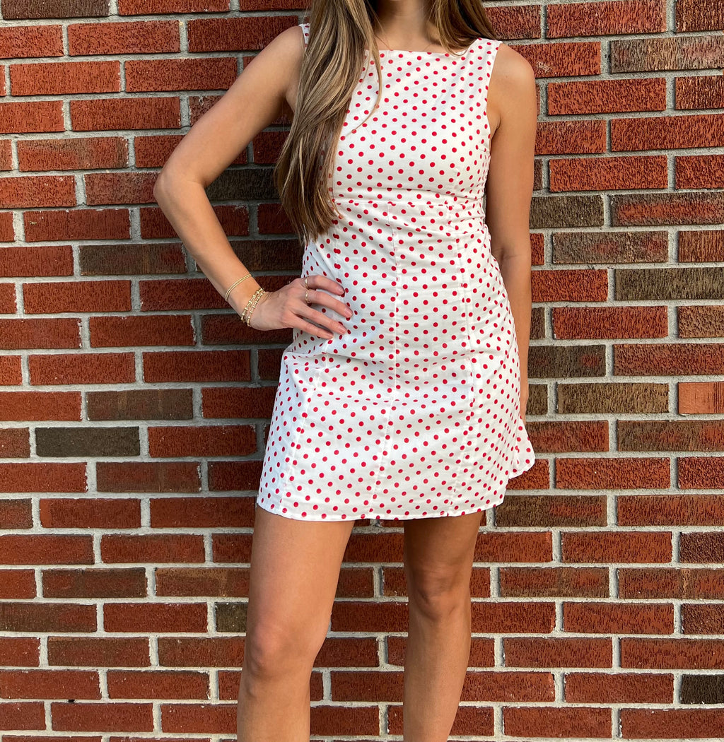 Boat Neck Sleeveless Mini Dress