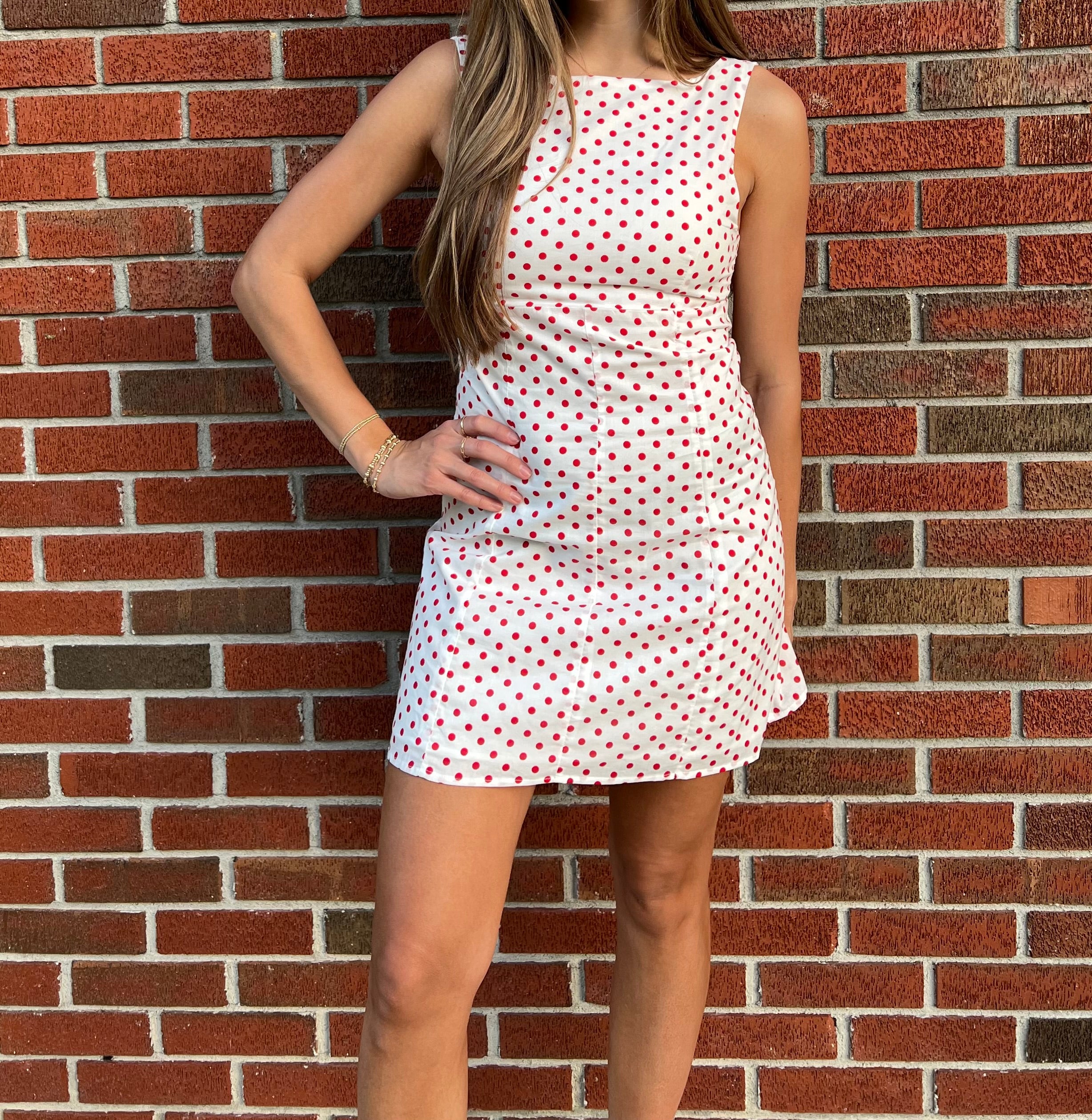 Boat Neck Sleeveless Mini Dress