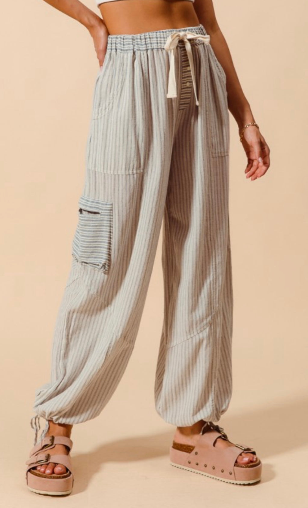 Striped Vintage Style Balloon Pants
