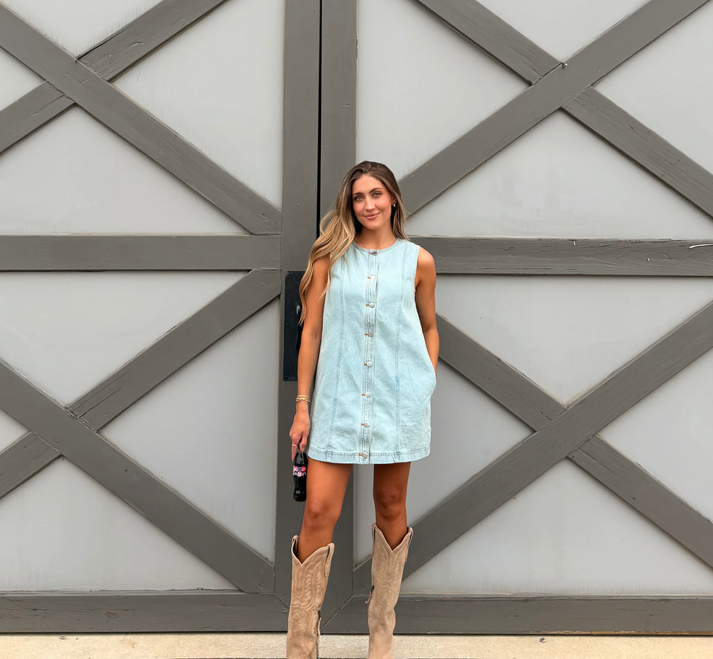 Sleeveless Denim Mini Dress
